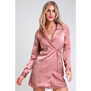 Xs Lulus satin wrap dress / jacket  blush